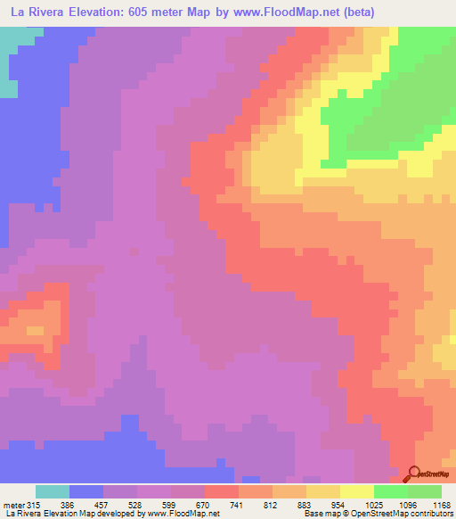 La Rivera,Venezuela Elevation Map