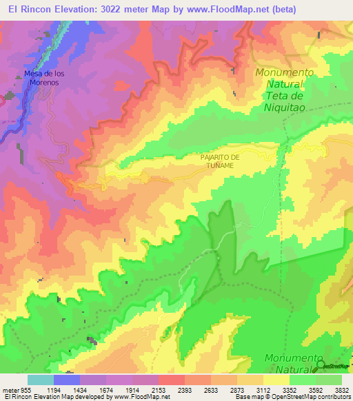 El Rincon,Venezuela Elevation Map