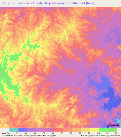 La Villa,Venezuela Elevation Map