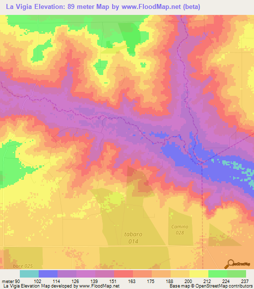 La Vigia,Venezuela Elevation Map