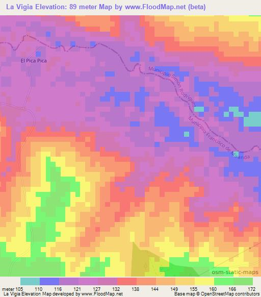 La Vigia,Venezuela Elevation Map