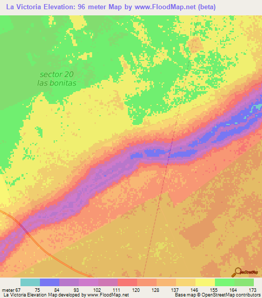 La Victoria,Venezuela Elevation Map