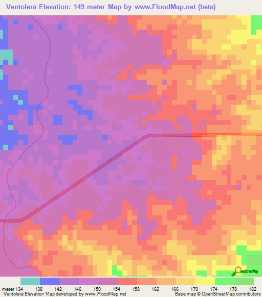 Ventolera,Venezuela Elevation Map