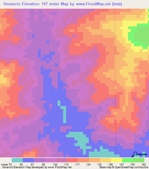 Venancio,Venezuela Elevation Map