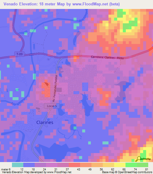 Venado,Venezuela Elevation Map