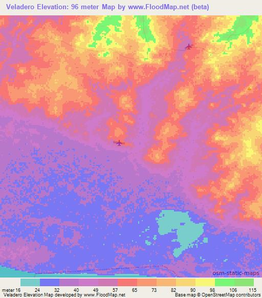 Veladero,Venezuela Elevation Map