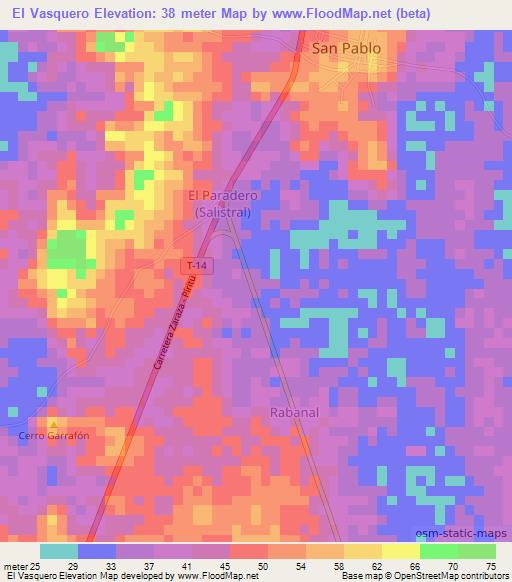 El Vasquero,Venezuela Elevation Map