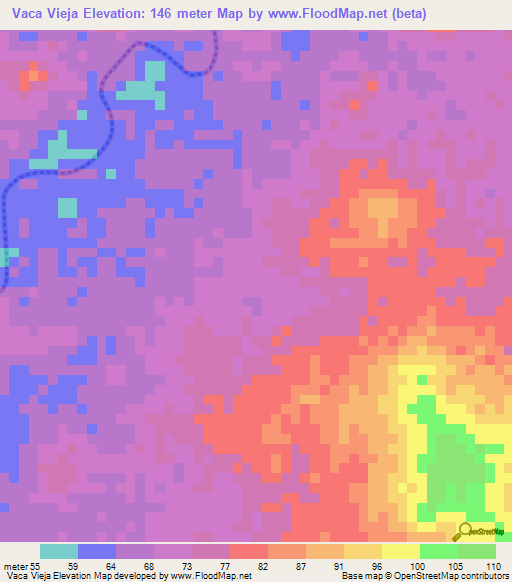 Vaca Vieja,Venezuela Elevation Map