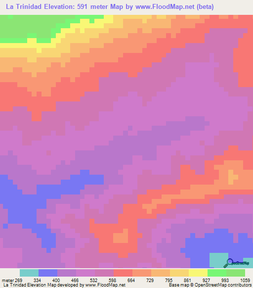 La Trinidad,Venezuela Elevation Map