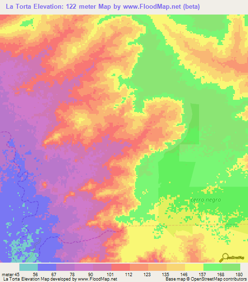 La Torta,Venezuela Elevation Map