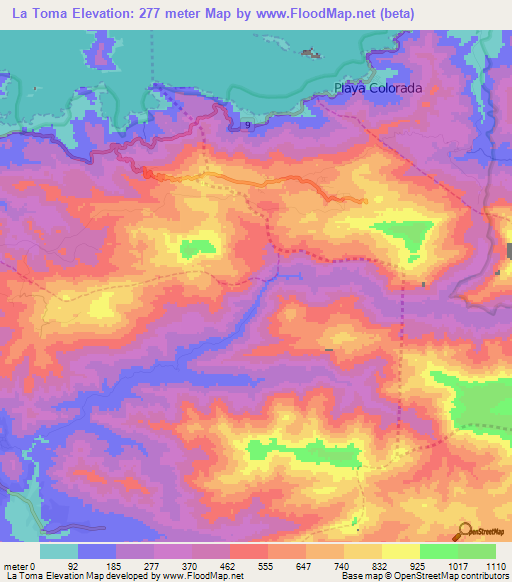 La Toma,Venezuela Elevation Map