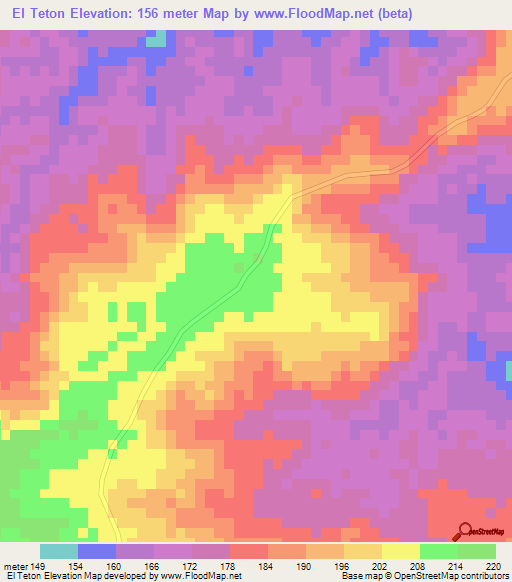 El Teton,Venezuela Elevation Map