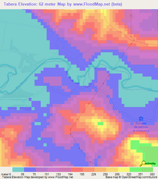 Tabera,Venezuela Elevation Map