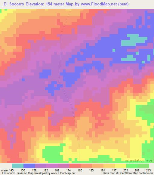 El Socorro,Venezuela Elevation Map