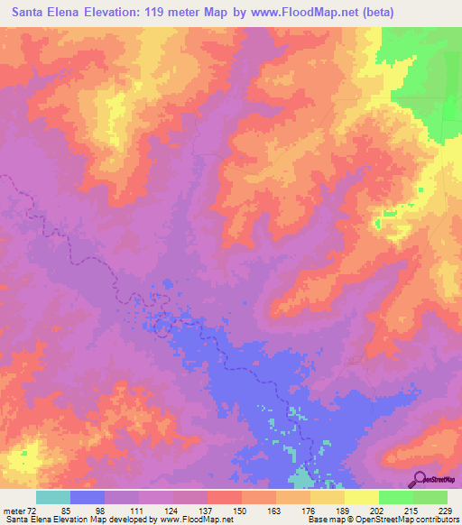 Santa Elena,Venezuela Elevation Map