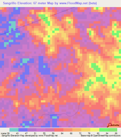Sangrillo,Venezuela Elevation Map
