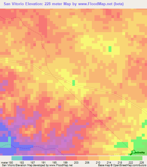 San Vitorio,Venezuela Elevation Map