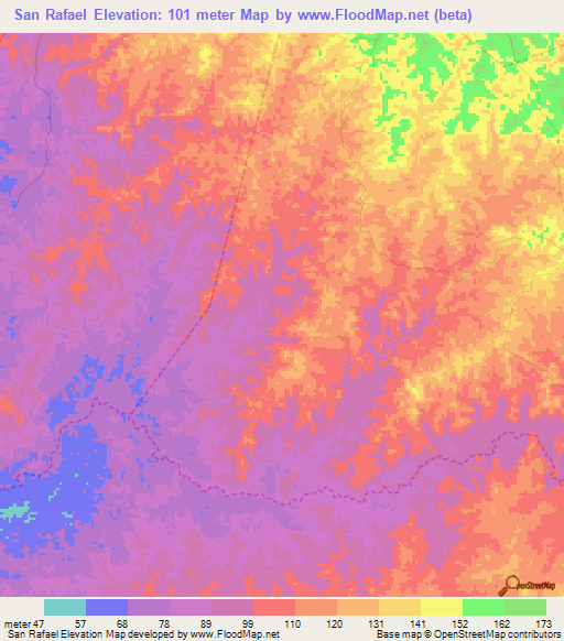 San Rafael,Venezuela Elevation Map