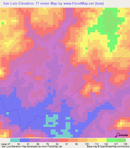 San Luis,Venezuela Elevation Map