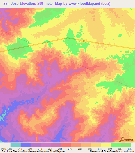 San Jose,Venezuela Elevation Map