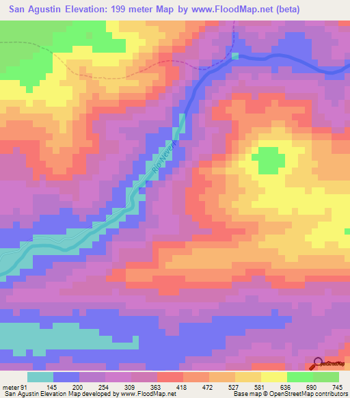 San Agustin,Venezuela Elevation Map