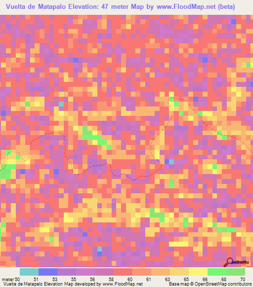 Vuelta de Matapalo,Venezuela Elevation Map