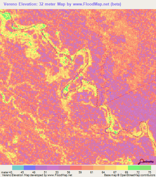 Vereno,Venezuela Elevation Map