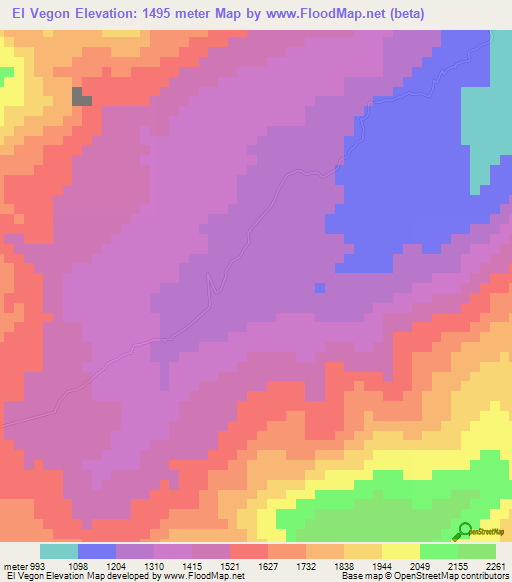 El Vegon,Venezuela Elevation Map