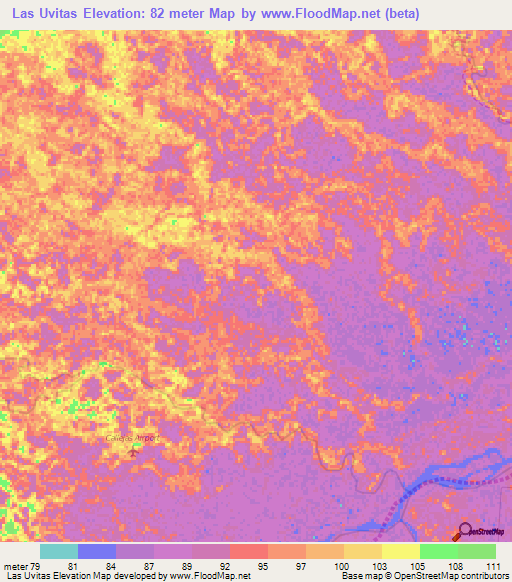Las Uvitas,Venezuela Elevation Map