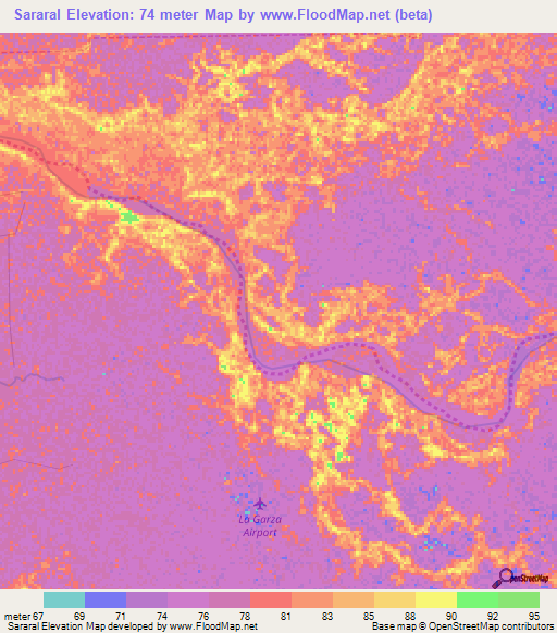 Sararal,Venezuela Elevation Map