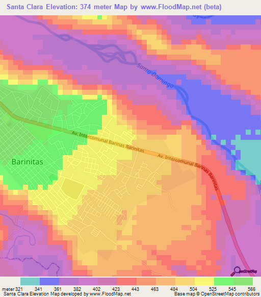 Santa Clara,Venezuela Elevation Map