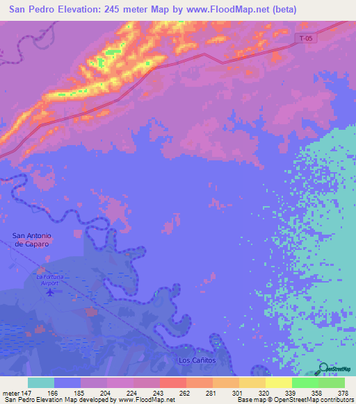 San Pedro,Venezuela Elevation Map
