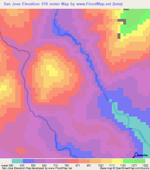 San Jose,Venezuela Elevation Map