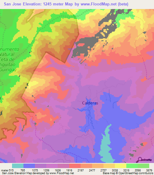 San Jose,Venezuela Elevation Map
