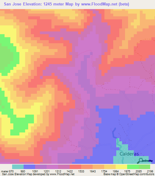 San Jose,Venezuela Elevation Map