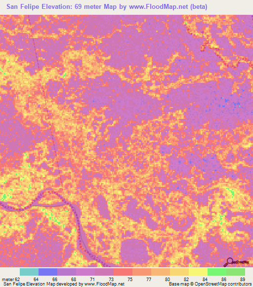 San Felipe,Venezuela Elevation Map