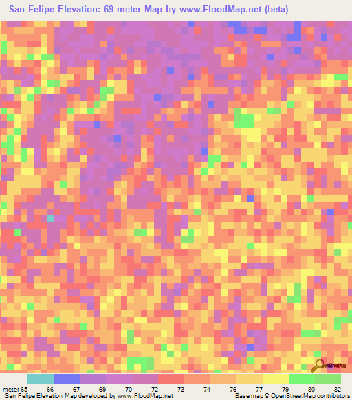 San Felipe,Venezuela Elevation Map