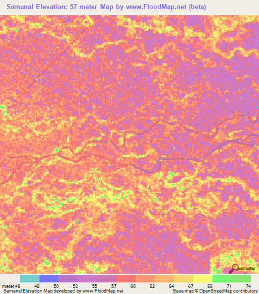 Samanal,Venezuela Elevation Map