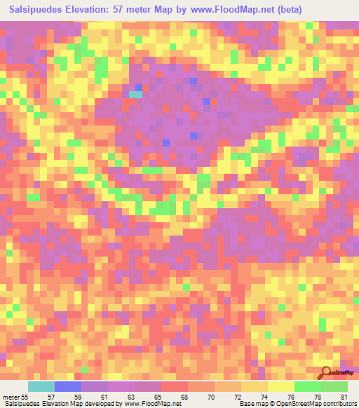 Salsipuedes,Venezuela Elevation Map