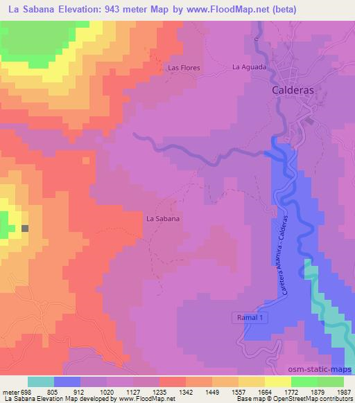 La Sabana,Venezuela Elevation Map