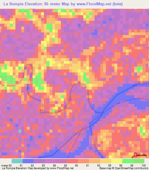La Rompia,Venezuela Elevation Map