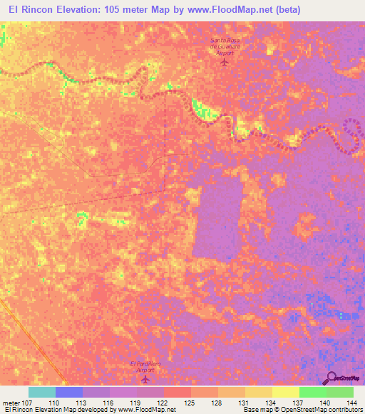 El Rincon,Venezuela Elevation Map