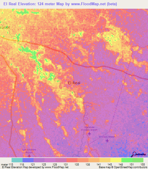 El Real,Venezuela Elevation Map