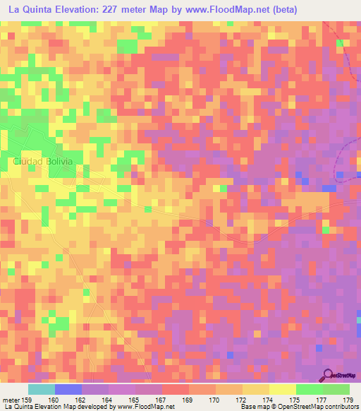 La Quinta,Venezuela Elevation Map