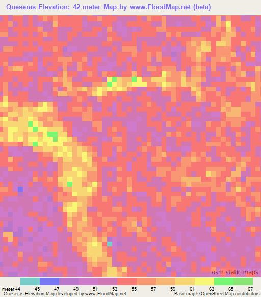 Queseras,Venezuela Elevation Map