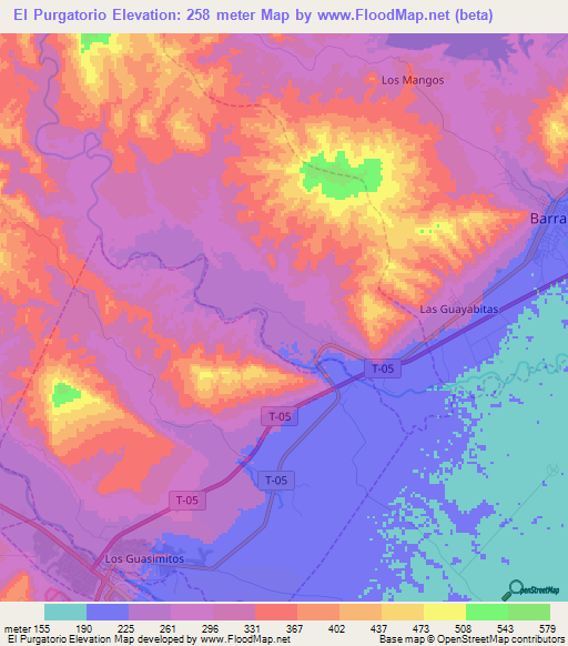 El Purgatorio,Venezuela Elevation Map