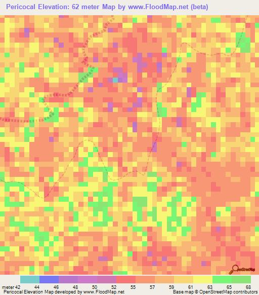 Pericocal,Venezuela Elevation Map