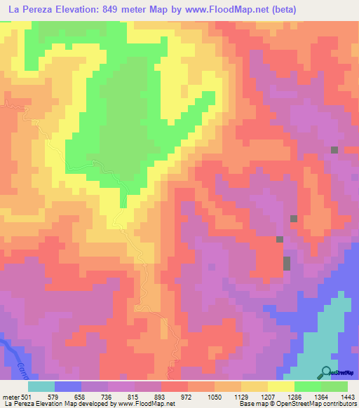 La Pereza,Venezuela Elevation Map