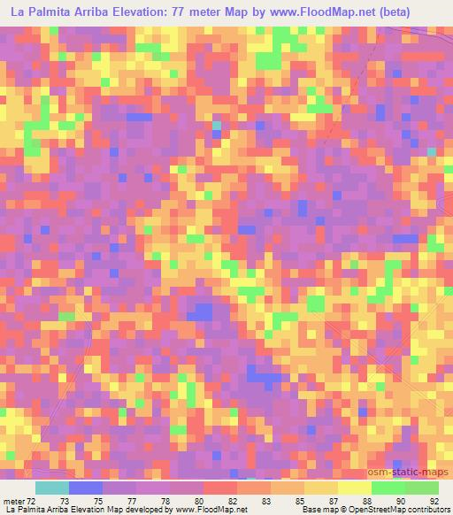 La Palmita Arriba,Venezuela Elevation Map