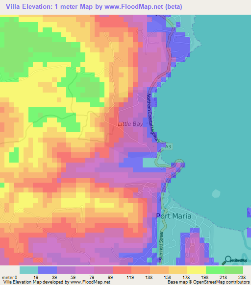 Villa,Jamaica Elevation Map
